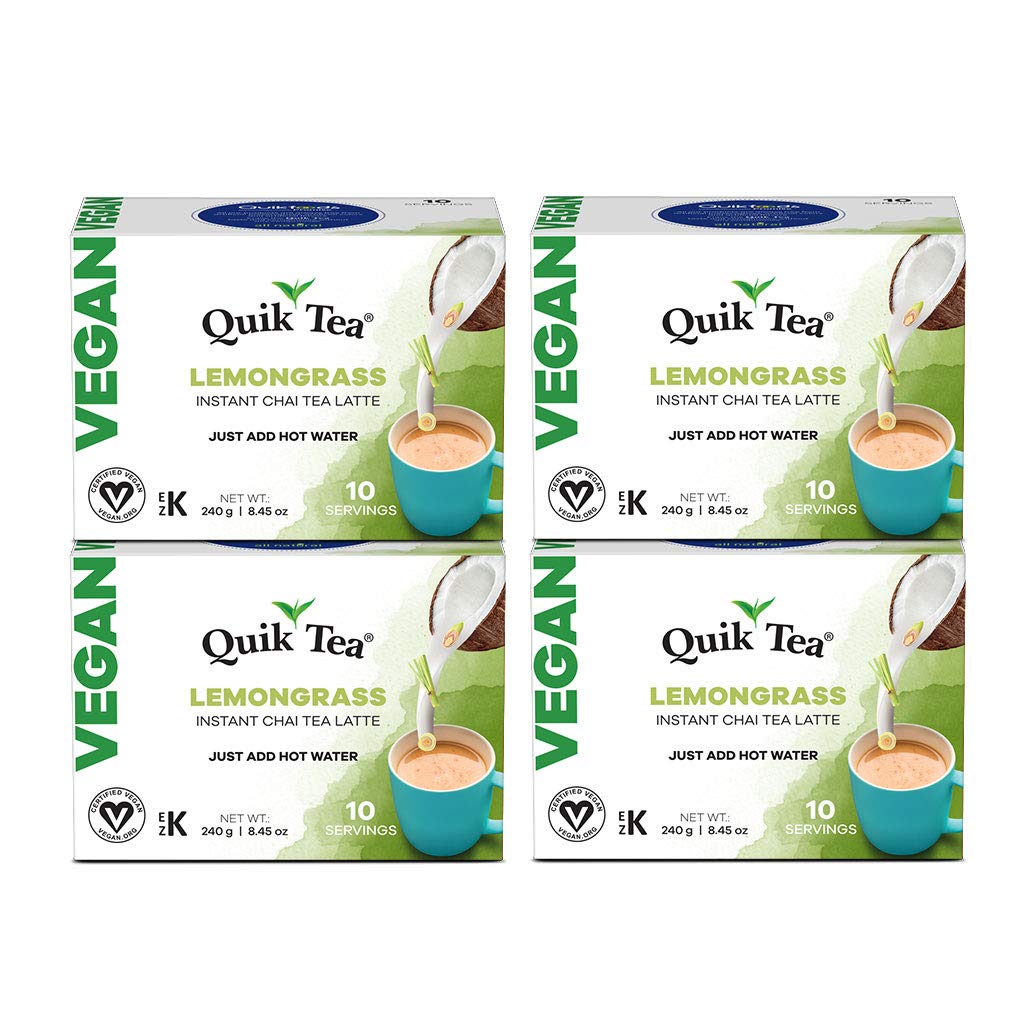 QuikTea Vegan Lemongrass Chai Tea Latte - 40 Count - Indian Tea