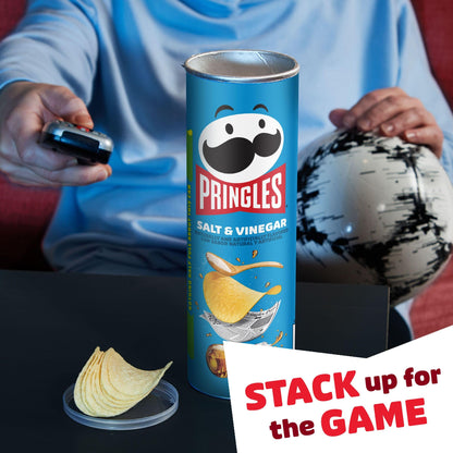 Pringles Potato Crisps Chips, Lunch Snacks, On-The-Go Snacks, Salt and Vinegar, 5.5oz Can (1 Can)