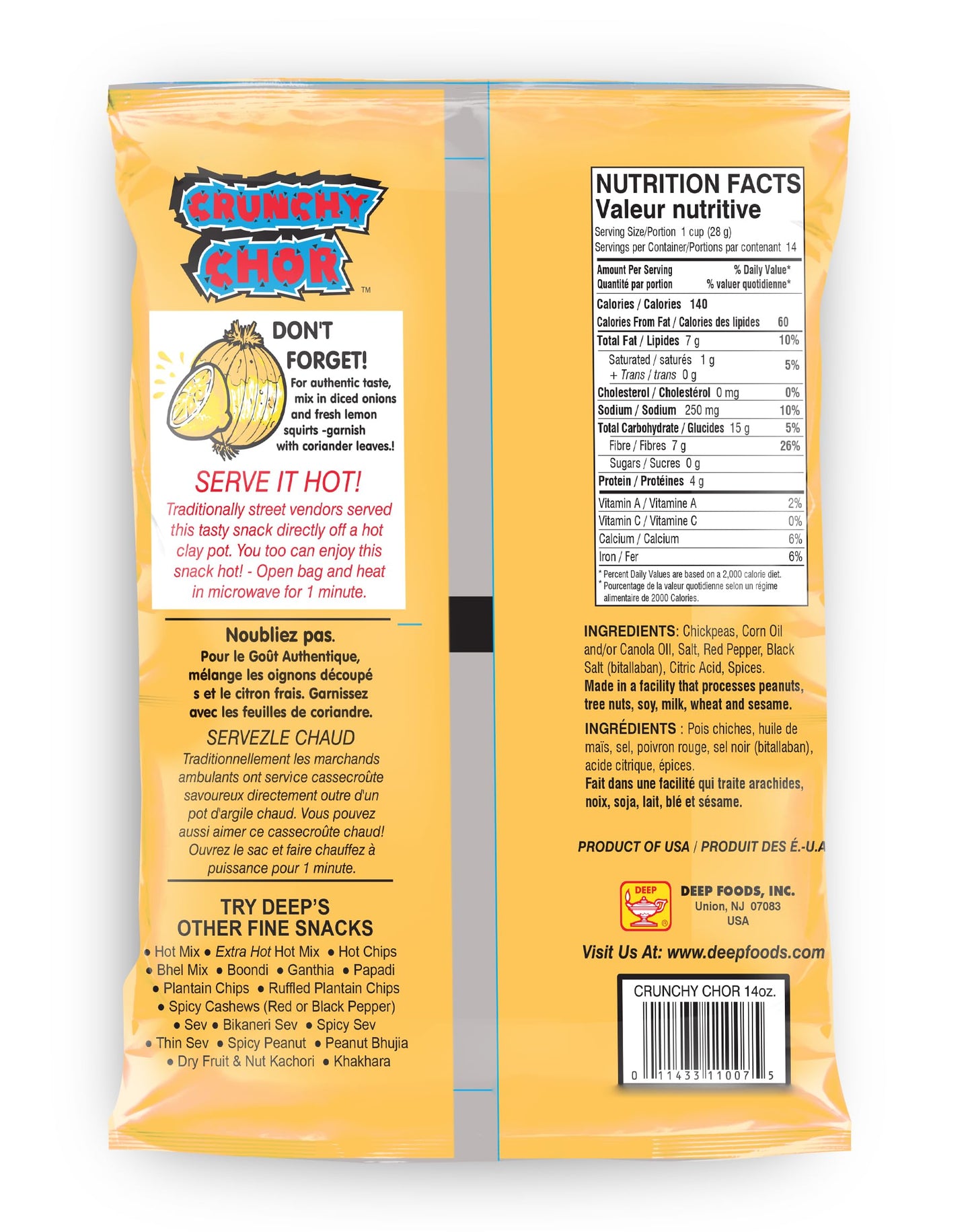 Deep Crunchy Chor - Home style Indian Namkeen - Ready to Eat Snacks - 14.1 oz