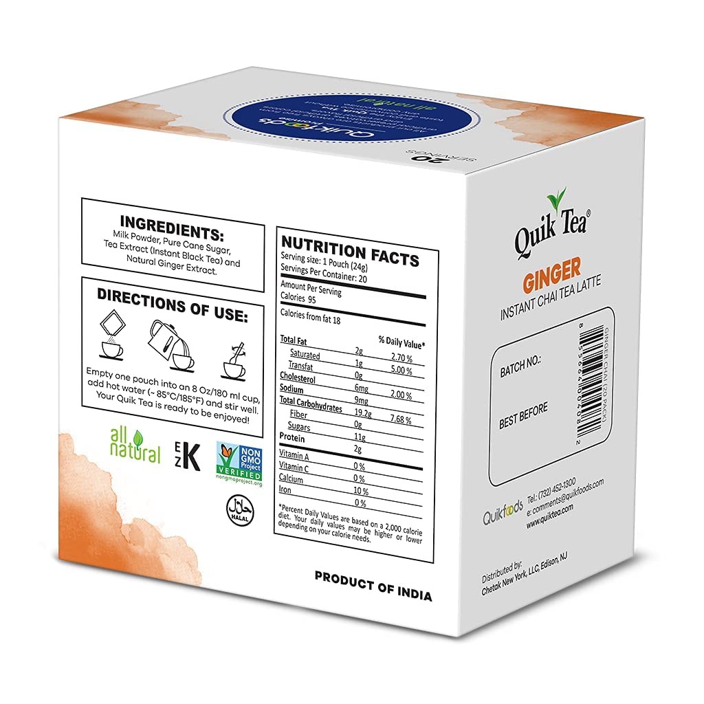 Quik Tea Ginger Chai 20 Bags