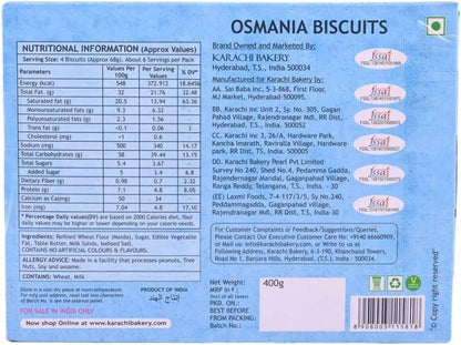 Karachi's Osmania Biscuits 400 gms - Snacks & Savory