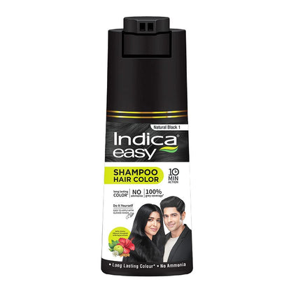 Indica Easy Shampoo In Hair Colour| Natural Black | 180ml (6.08 oz)