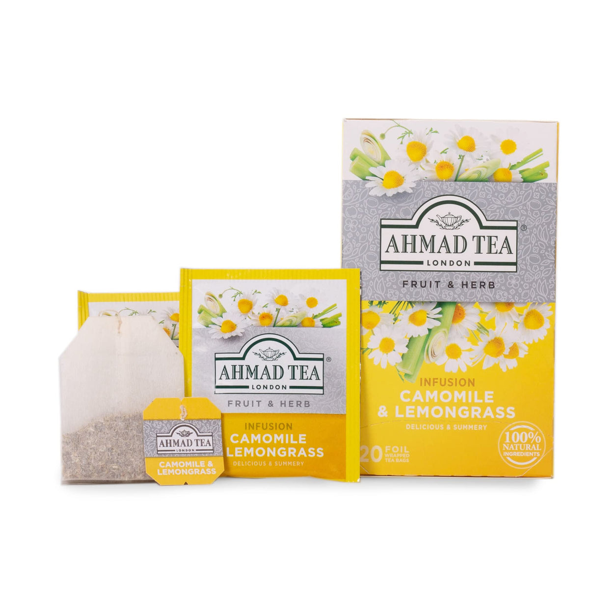 Ahmad Teas - Camomile & Lemongrass 1.4oz - 20 Tea Bags, Brown