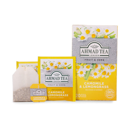 Ahmad Teas - Camomile & Lemongrass 1.4oz - 20 Tea Bags, Brown