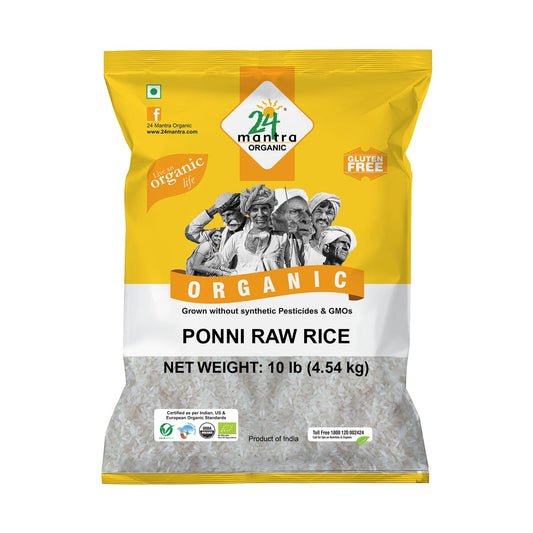 24 Mantra Organic Ponni Raw Rice 10 lbs