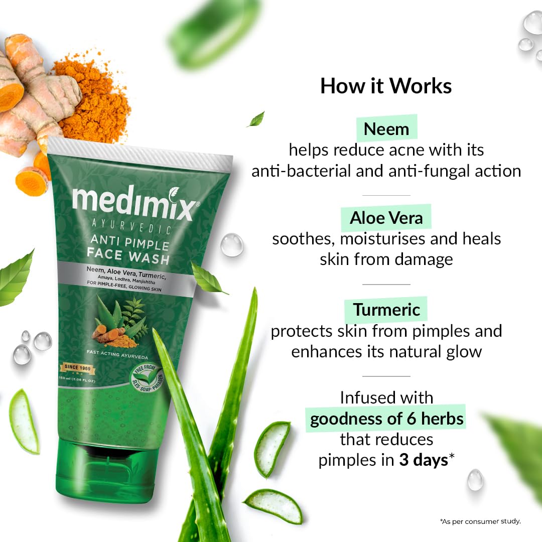 Medimix Ayurvedic Face Wash for All Skin Types - Soap Free - Paraben Free (150 ml)