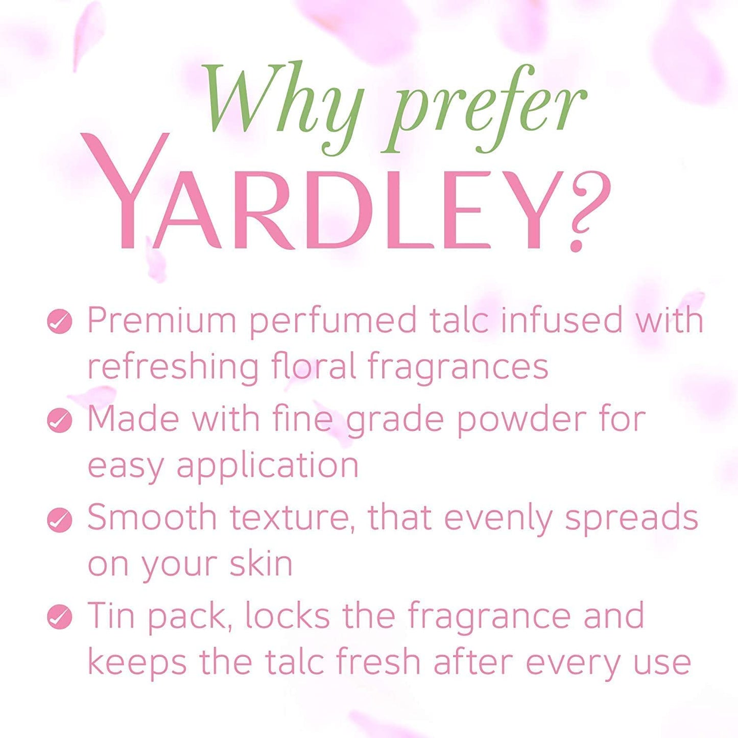 Yardley London Fresh Floral Fragrance Locked in a Fine & Silky Perfumed Talcum Powder (Yardley London English Rose, Pack of 3 250Gram)