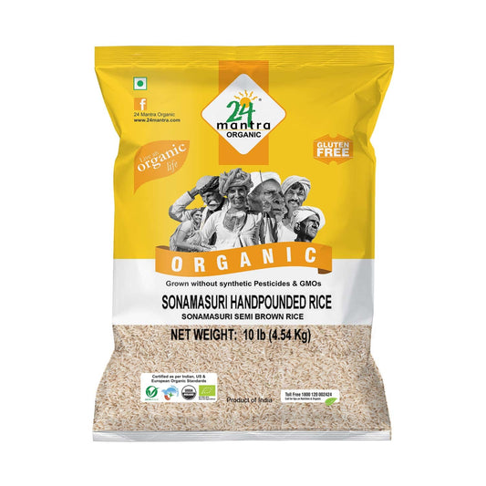 24 Mantra Organic Hand Pounded Sona Masoori Rice 10 lbs