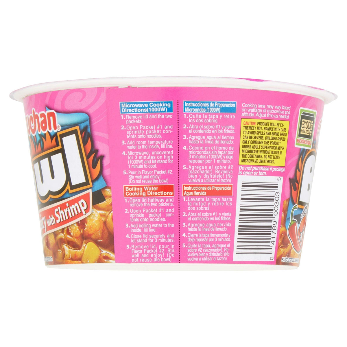 Maruchan Bowl Hot & Spicy with Shrimp Flavor Ramen Noodles with Vegetables, 3.3 OZ (2 Pack)