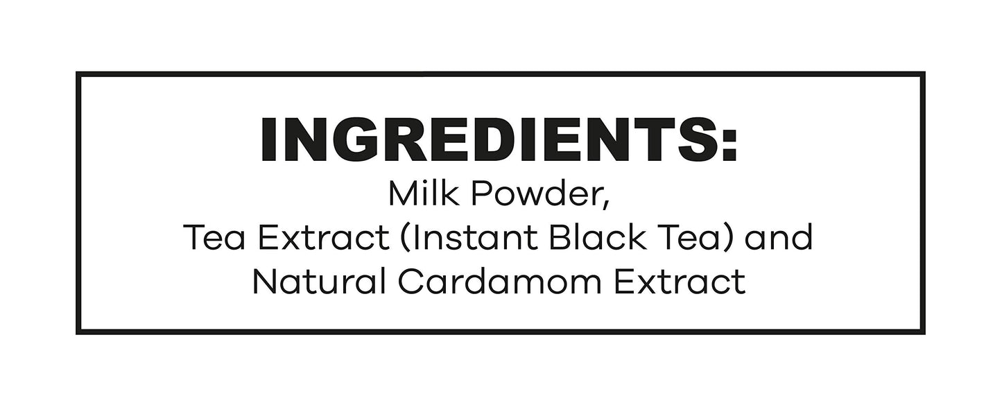QuikTea Unsweetened Cardamom Chai Tea Latte - 100 Count (10 Boxes of 10 Each) - All Natural Preservative Free Authentic Instant Chai
