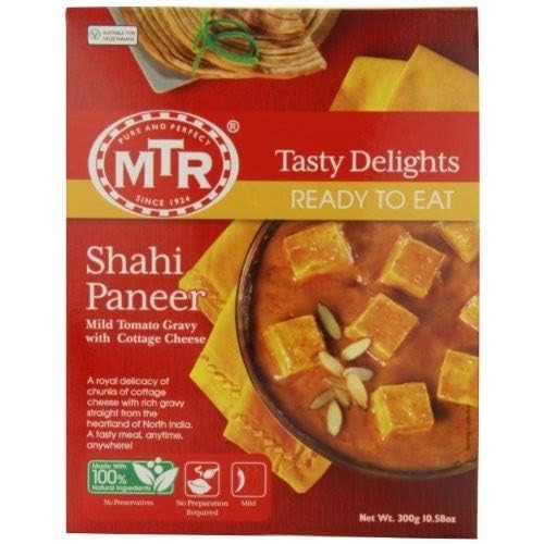 MTR Ready-to-Eat Shahi Paneer - Mild Tomato Gravy with Cottage Cheese - 300 Gram (Pack of 10)