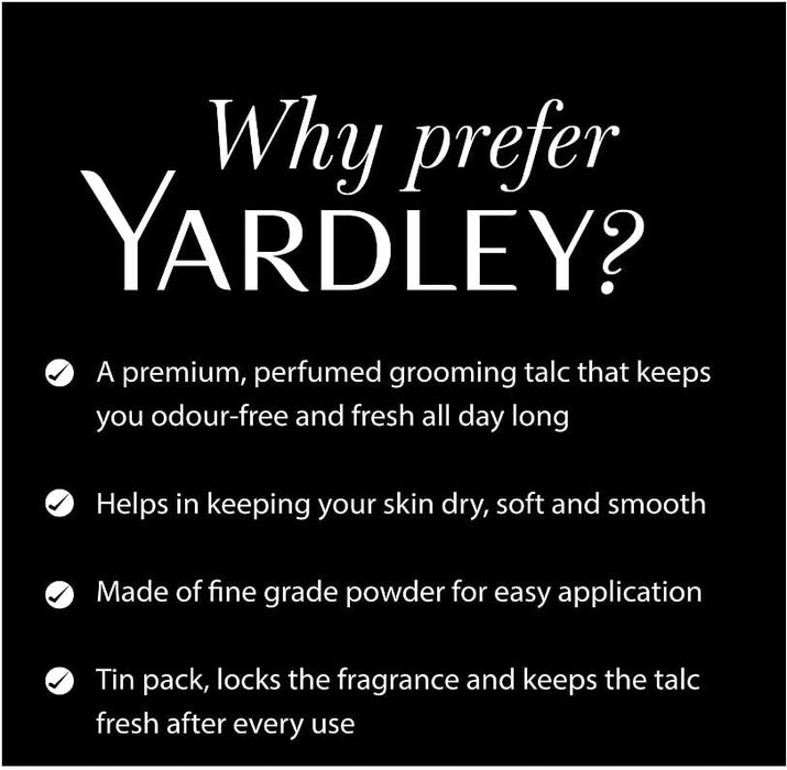 1 x 100gm Yardley Gold + 1 x 100gm Yardley Gentleman Perfumed Talcum Powder for Men