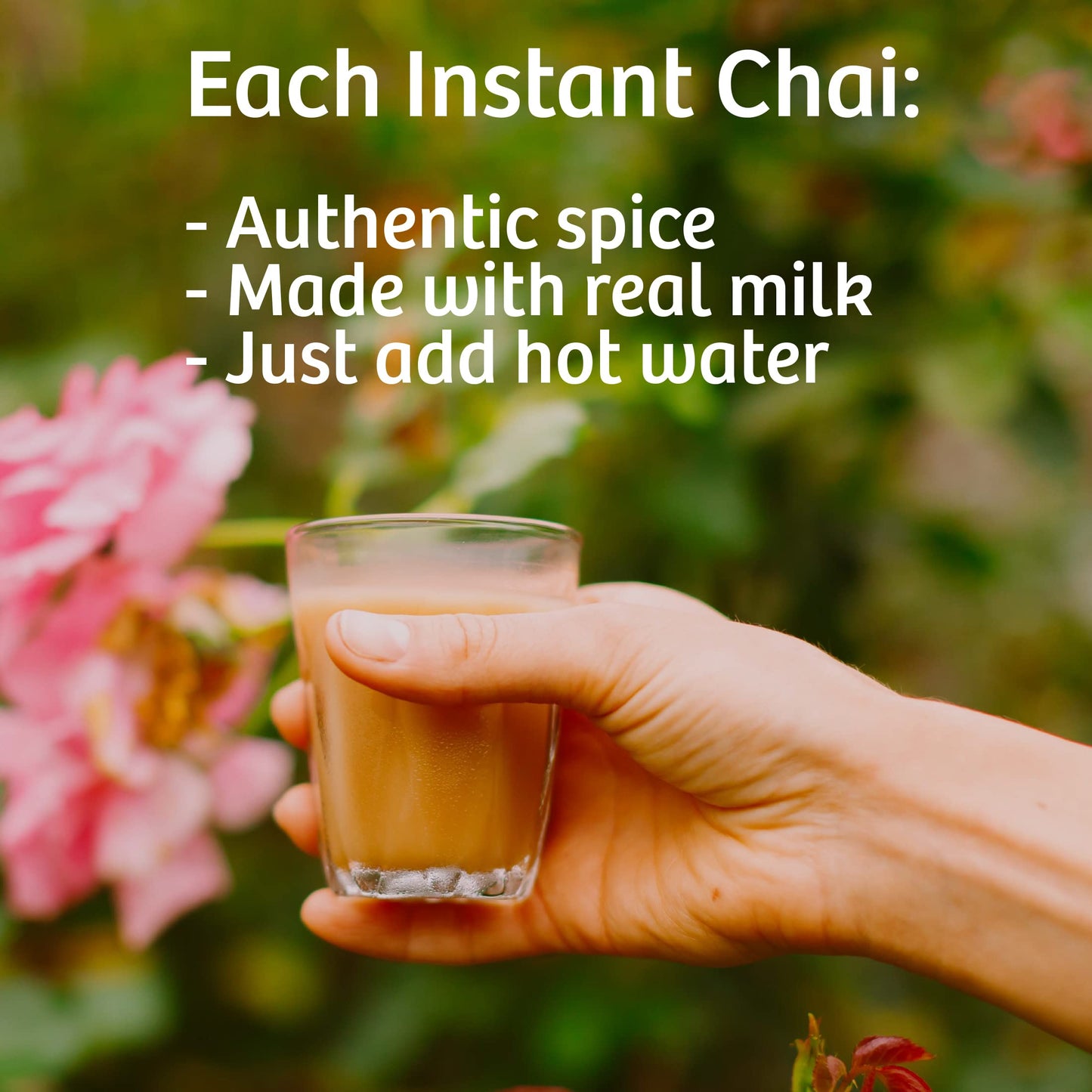 Tea India Chai Moments Milk Tea Instant Chai Tea Powder With Milk And Sugar Instant Latte Mix Flavorful Blend Of Black Tea & Natural Ingredients Traditional Indian Tea Individually Wrapped 10 Sachets