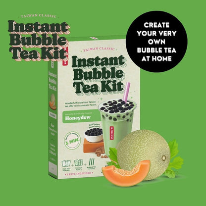 Pocas Bubble Tea Kit, Honeydew Instant Milk Tea Powder with Authentic Tapioca Pearls for Instant Bubble Tea, 5 Kits