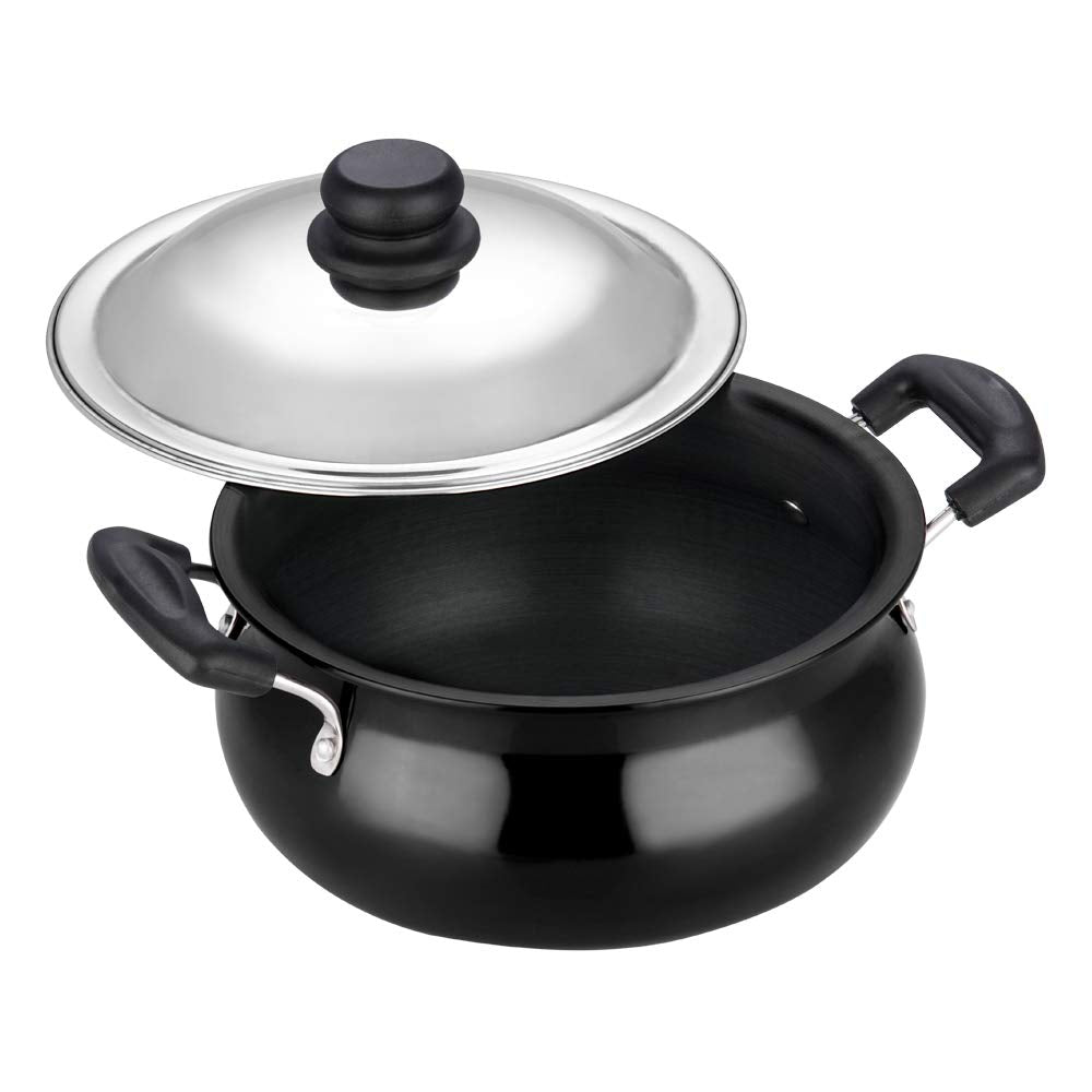 Vinod Black Pearl Handi With Lid - Food / Masala / Dal
