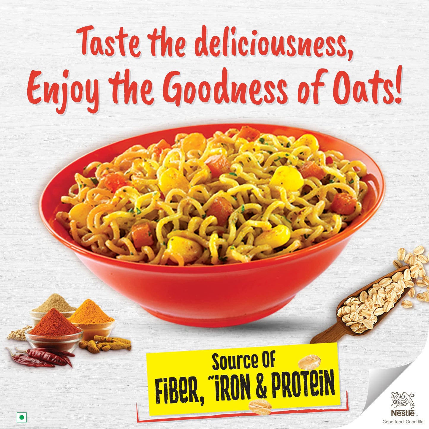 Nestle Maggi Nutri-Licious Oats Masala Noodles, 75 Grams Pack, - Vegetarian, India