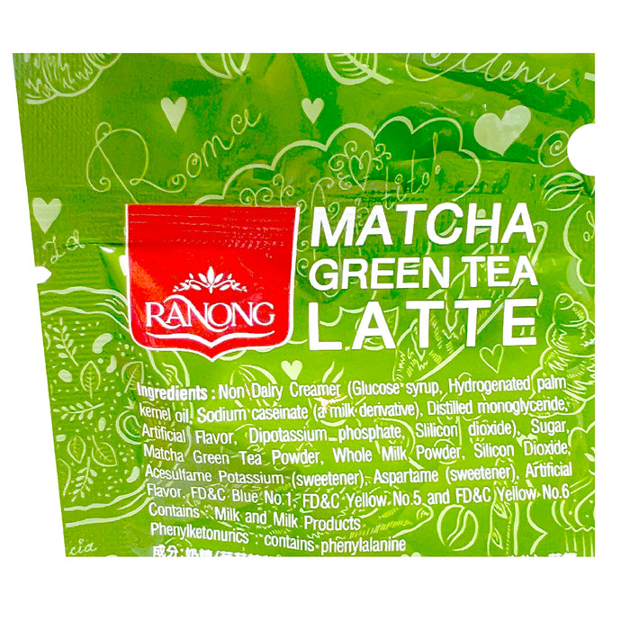 Ranong Tea, 3 in 1 Instant Matcha Green Tea Latte, net weight 160 g (Pack of 1 piece) / 8y KK