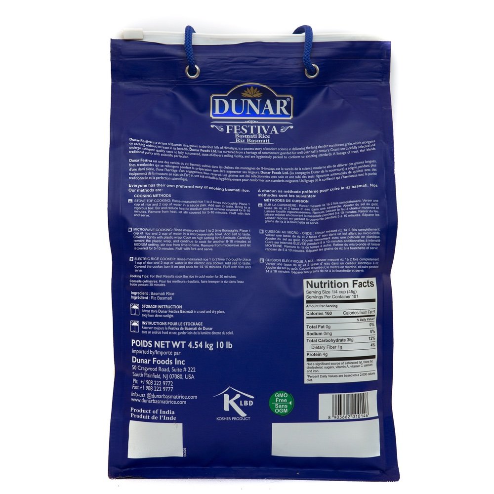 Dunbar Festiva Basmati 10 lb