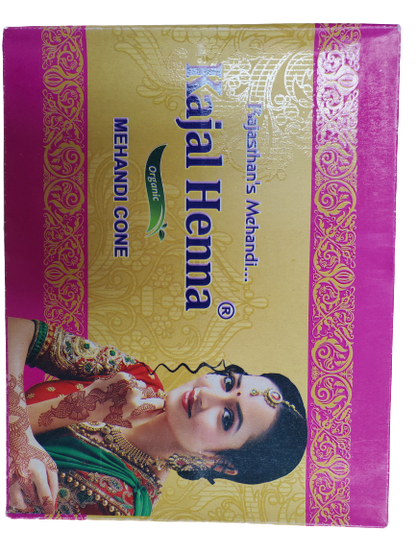 3 x Rajasthan's Mehandi Kajal Organic Henna Cones Temporary Tatoo Body Art Ink