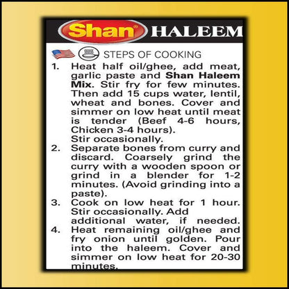 Shan Haleem Recipe and Seasoning Mix 1.76 oz (50g) - Spice Powder for Traditional Meat and Lentil Curry - Suitable for Vegetarians