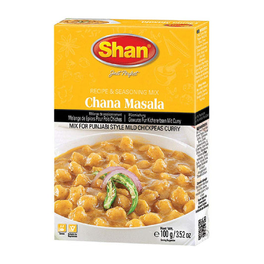 Shan Chana Masala Recipe and Seasoning Mix 3.52 oz (100g) - Spice Powder for Punjabi Style Mild Chickpeas Curry  (3.52 Ounce (Pack of 1))