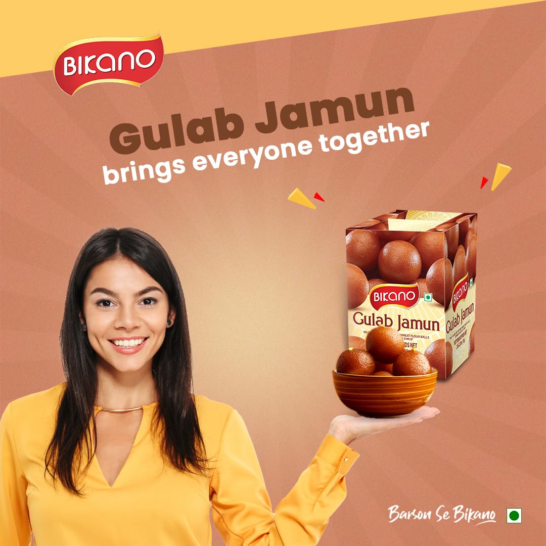 BIKano Gulab Jamun-1 Kg-Bikaneri Namkeen Indian Traditional Snacks & Sweet-No Preservatives-Sweets Gourmet Gift Box