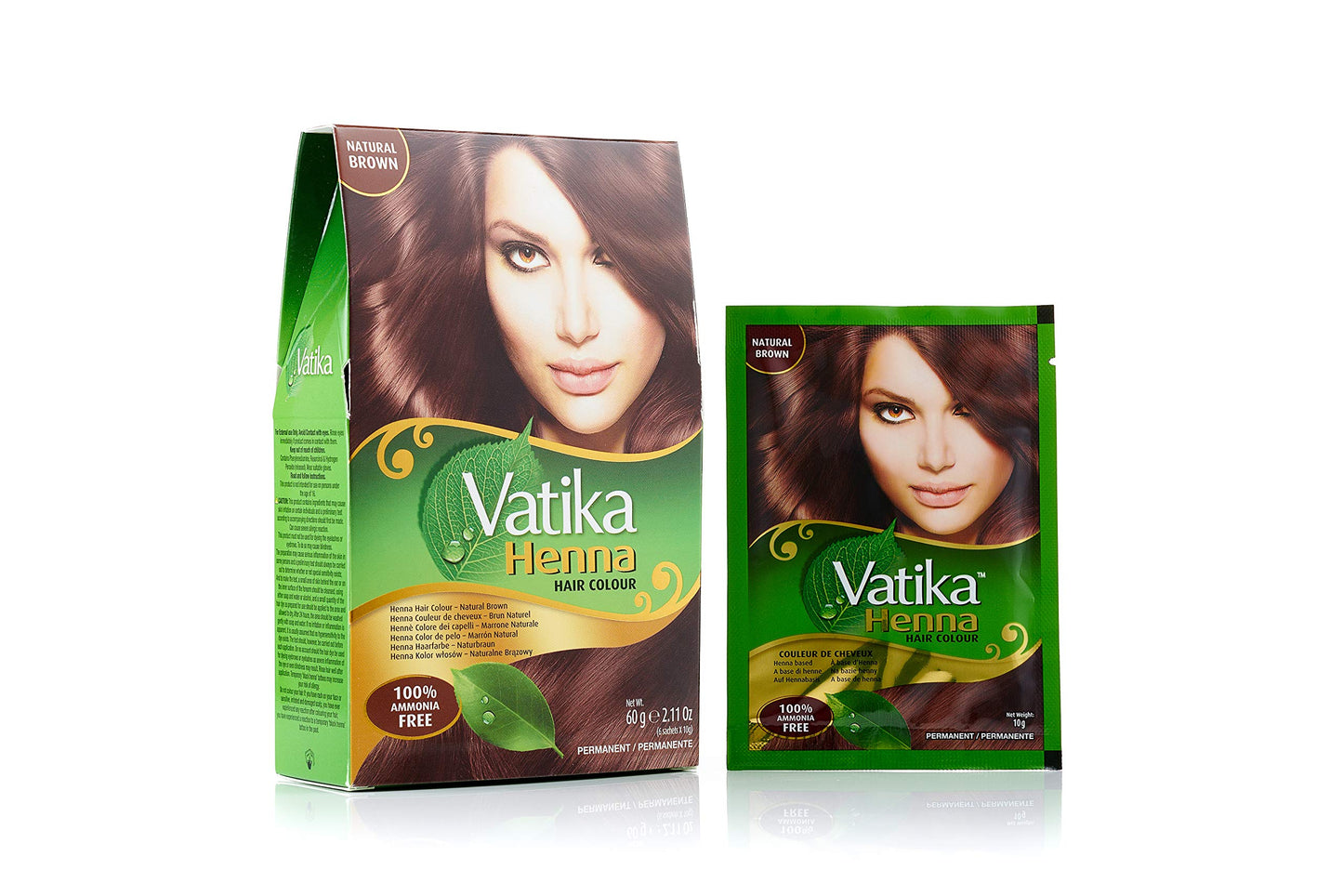 Vatika naturals Henna Hair Color - Natural Brown (pack of 6) - Indian Hair Products
