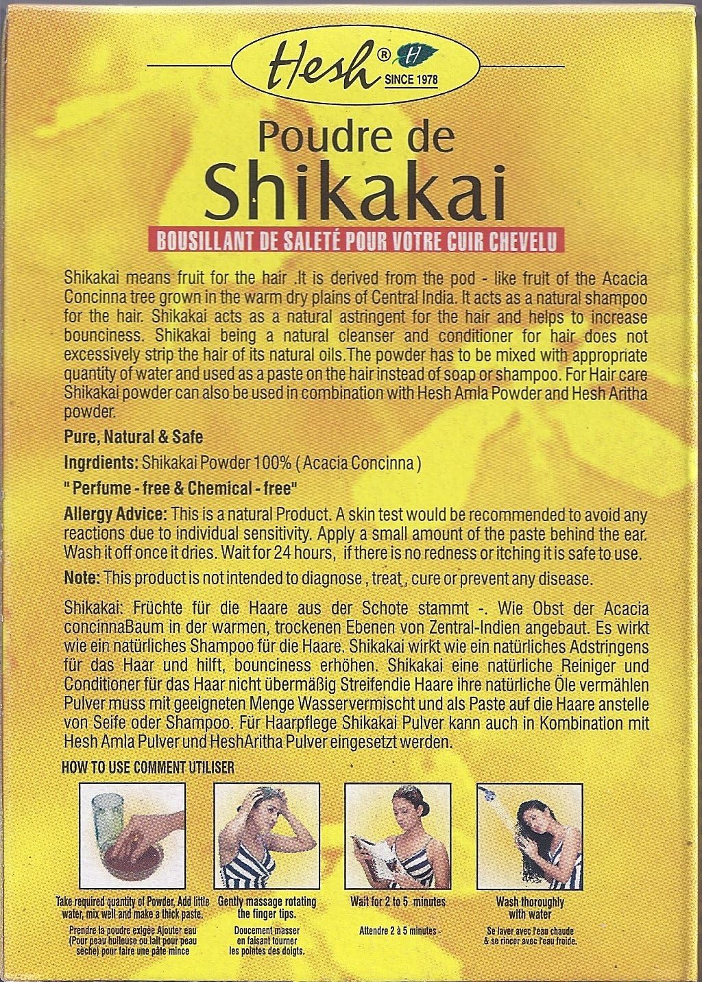 Shikakai Powder 3.5oz (100g) - Hesh Pharma (Pack of 6)