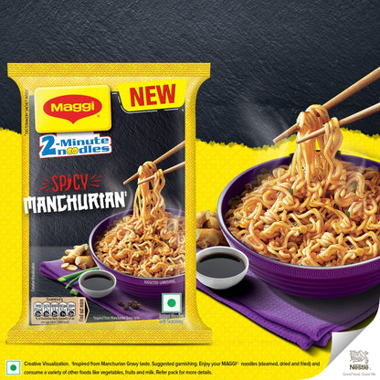 MAGGI 2-Minute Spicy Manchurian Noodles, Easy to Cook Instant Noodles, 244 grams