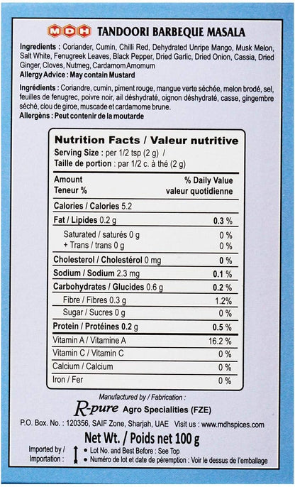 MDH Tandoori BBQ Masala 100 gms - Indian Spices