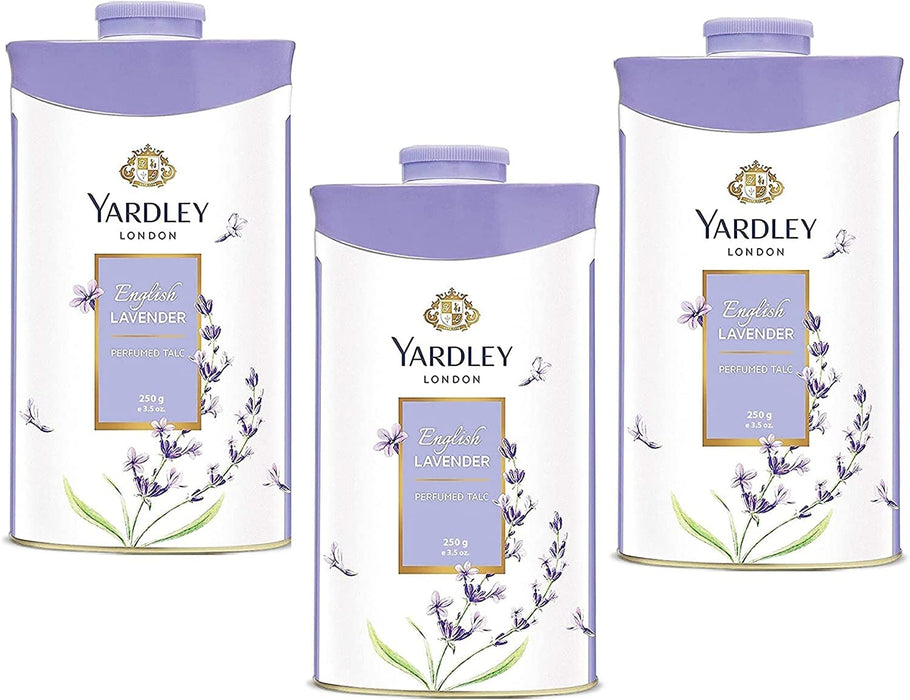 Yardley London Fresh Floral Fragrance Locked in a Fine & Silky Perfumed Talcum Powder (Yardley London English Lavender, Pack of 2 250Gram)