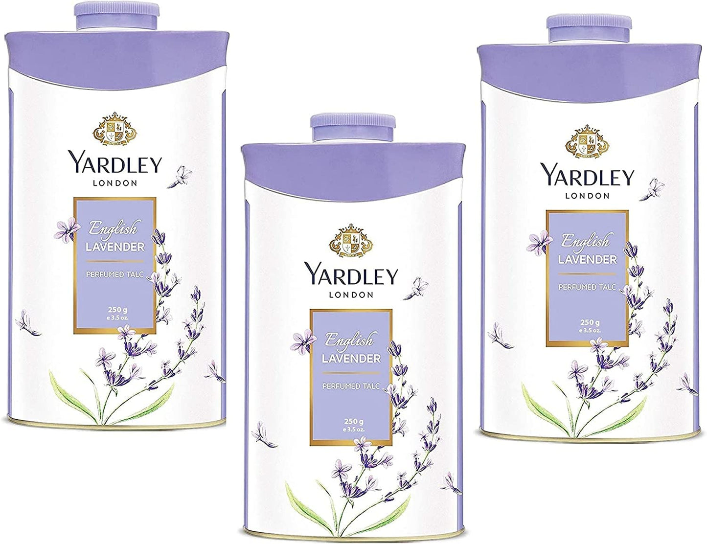 Yardley London Fresh Floral Fragrance Locked in a Fine & Silky Perfumed Talcum Powder (Yardley London English Lavender, Pack of 2 250Gram) - Skin Care