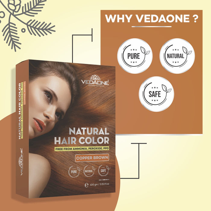 Vedaone Natural Hair Color Copper Brown 100gm