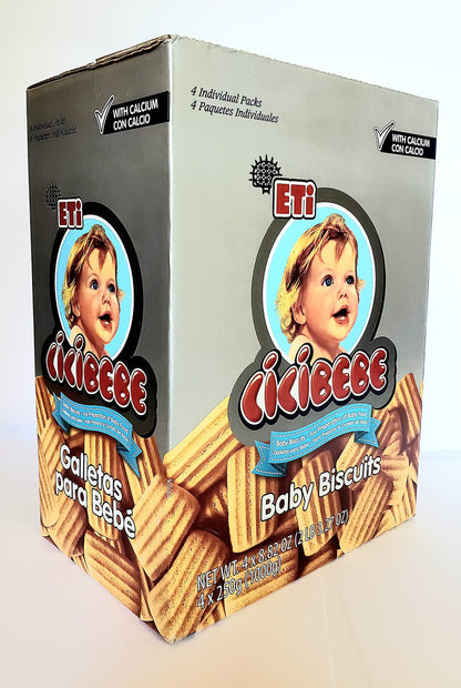 ETI Cicibebe Baby Biscuits (Bebek Biskvisi) 1000 Gr (4X250 gr) 2.2 pounds- Lot of 1