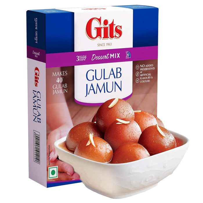 Gits Instant Gulab Jamun Dessert Mix, 800g (Pack of 4 X 200g Each)