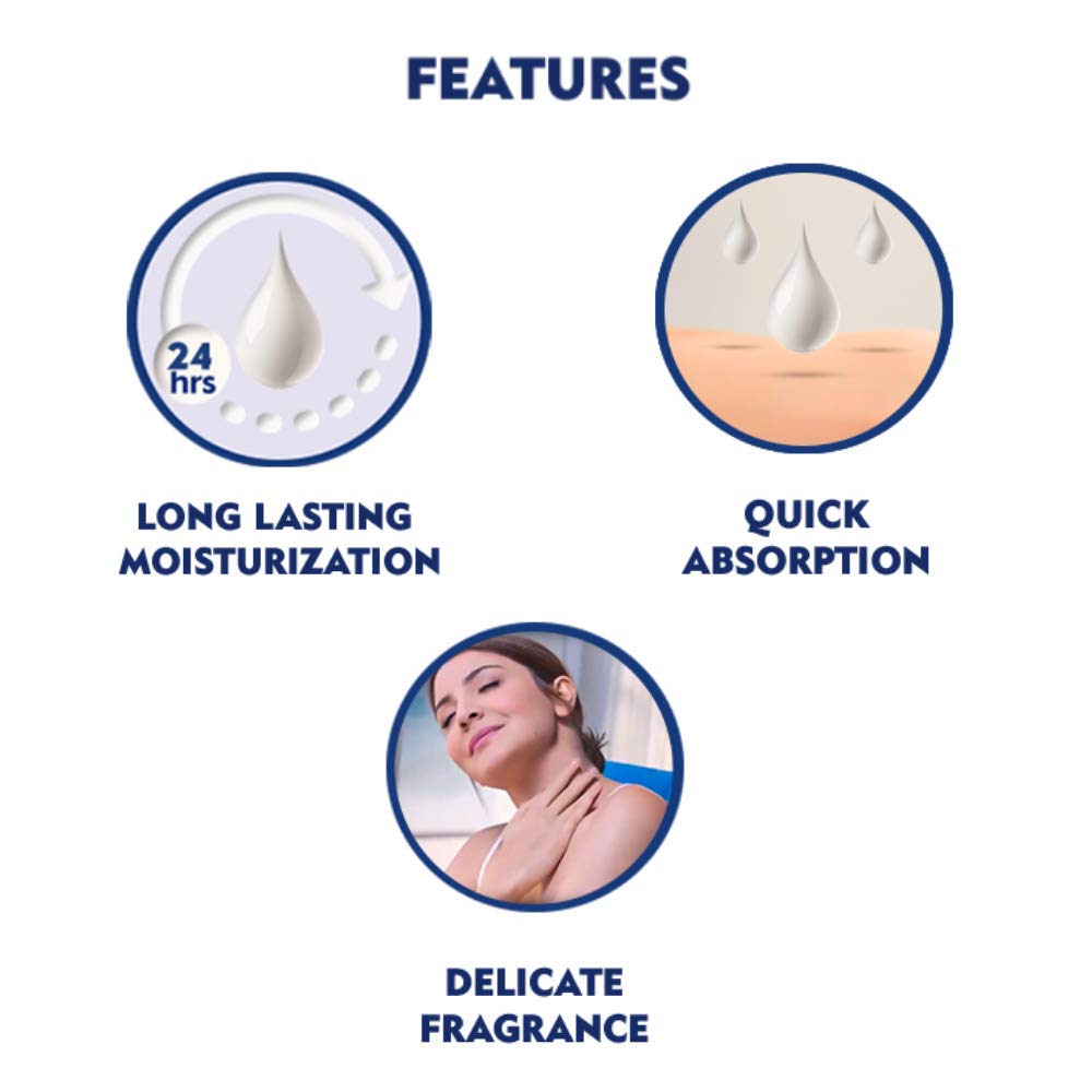 Nivea Vanilla and Almond Oil Body Lotion 400 ml (13.5 oz) - - goodness of natural oil in a fast absorbing lotion. Dry Skin