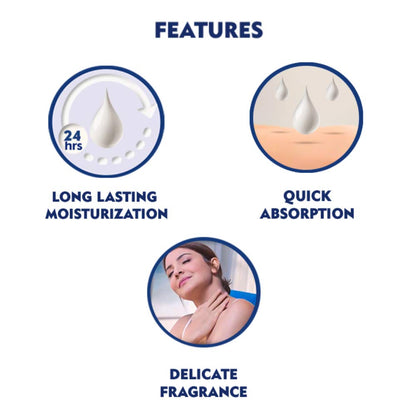 Nivea Vanilla and Almond Oil Body Lotion 400 ml (13.5 oz) - - goodness of natural oil in a fast absorbing lotion. Dry Skin