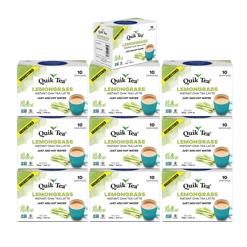 Chai Tea Latte - Unsweetened Lemongrass Chai - 100 Pouches By QuikTea