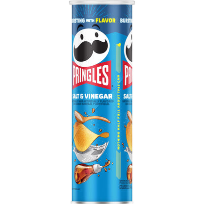 Pringles Potato Crisps Chips, Lunch Snacks, On-The-Go Snacks, Salt and Vinegar, 5.5oz Can (1 Can)