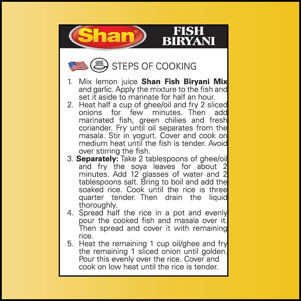 Shan Fish Biryani Recipe and Seasoning Mix 1.76 oz (50g) - Spice Powder for Spicy Fish Layered Pilaf  (1.76 Ounce (Pack of 1))