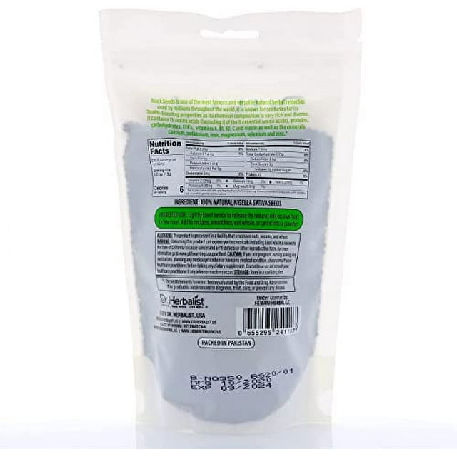 DR. Herbalist | Black Seeds 12.3 OZ (350g) - Black Cumin Seed Whole - Comino Negro Seed - Kalonji Seeds - Whole Nigella Sativa Seed - Excellent Nutrition Booster - Digestive Health