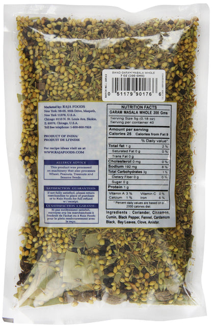 Swad Garam Masala Whole Spices 7 Oz - Indian Spices
