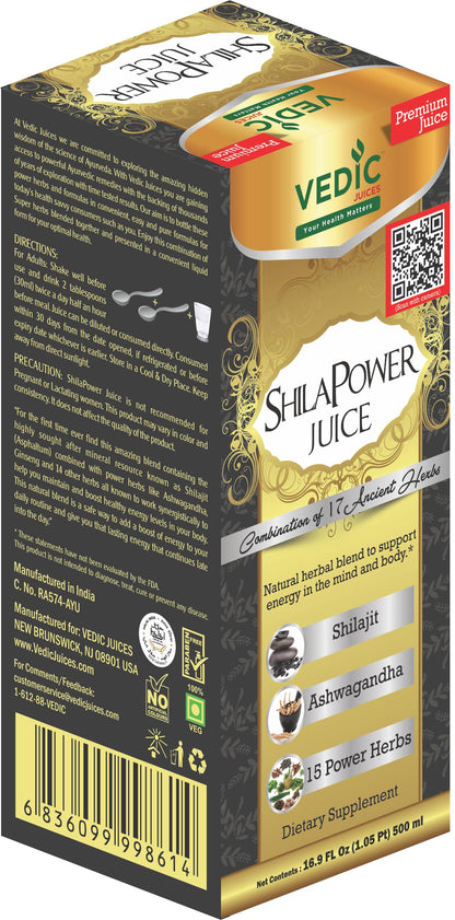 Vedic Shilapower Regular Juice - Original Flavour - 100% Pure Herbal Juice - 33.8oz, Ideal for Daily Use