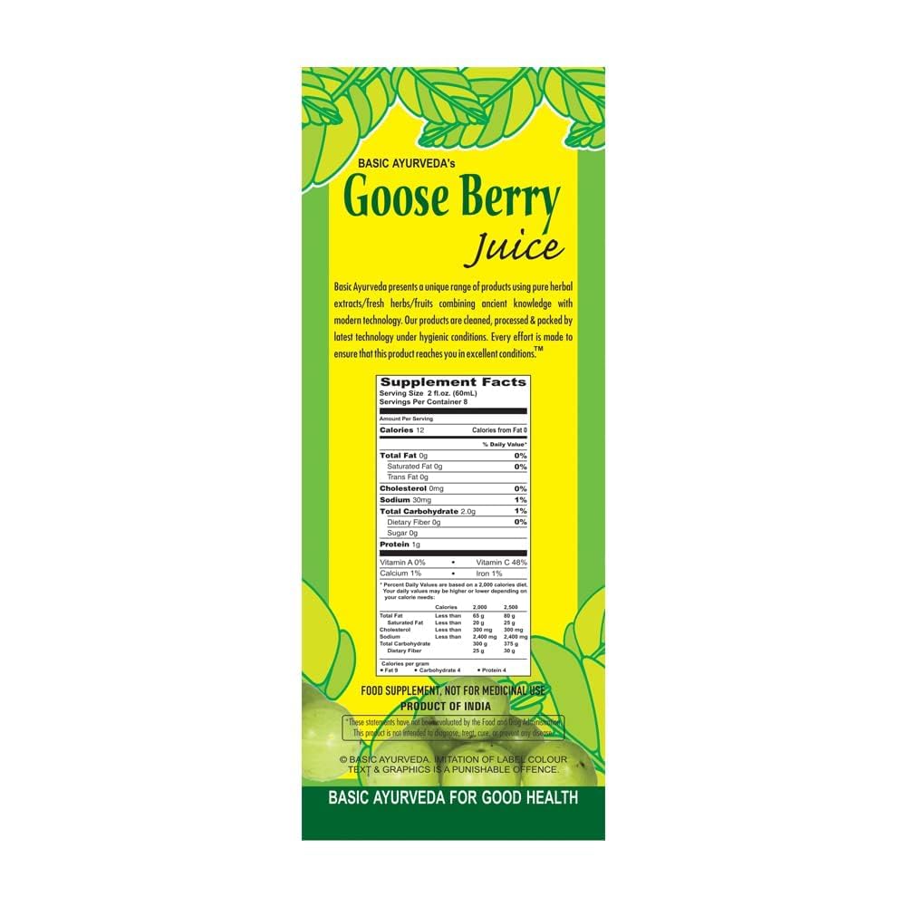 Basic Ayurveda Gooseberry Juice 480mL