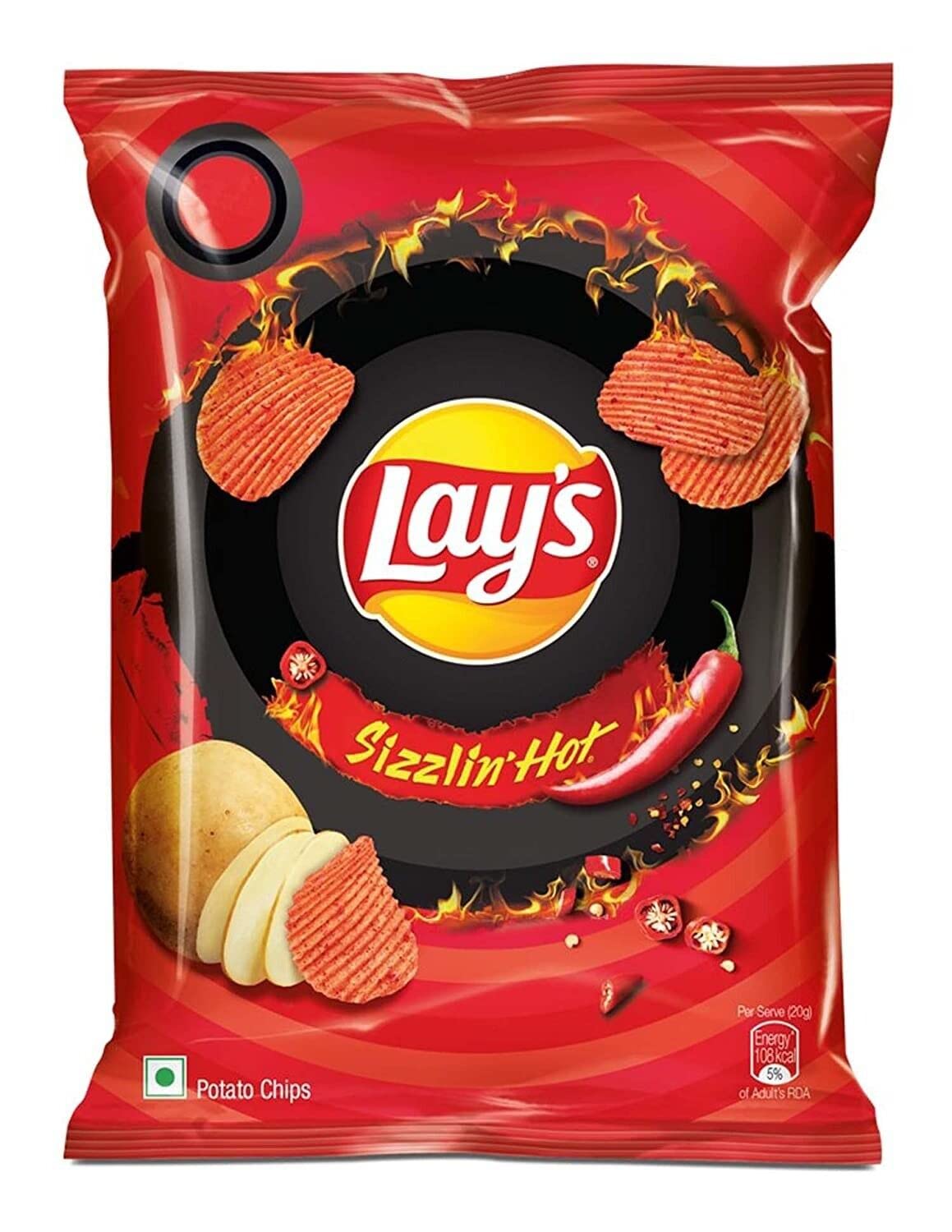 Lay's Sizzlin Hot Indian Chips Pack of 3