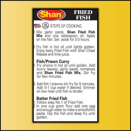 Shan - Fried Fish Seasoning Mix (50g) - Spice Packets for Spicy Fried Fish (Pack of 6)