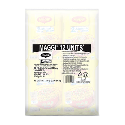 Maggi 2 Minutes Noodles Masala, 70 grams pack (2.46 oz)- 12 pack - Made in India