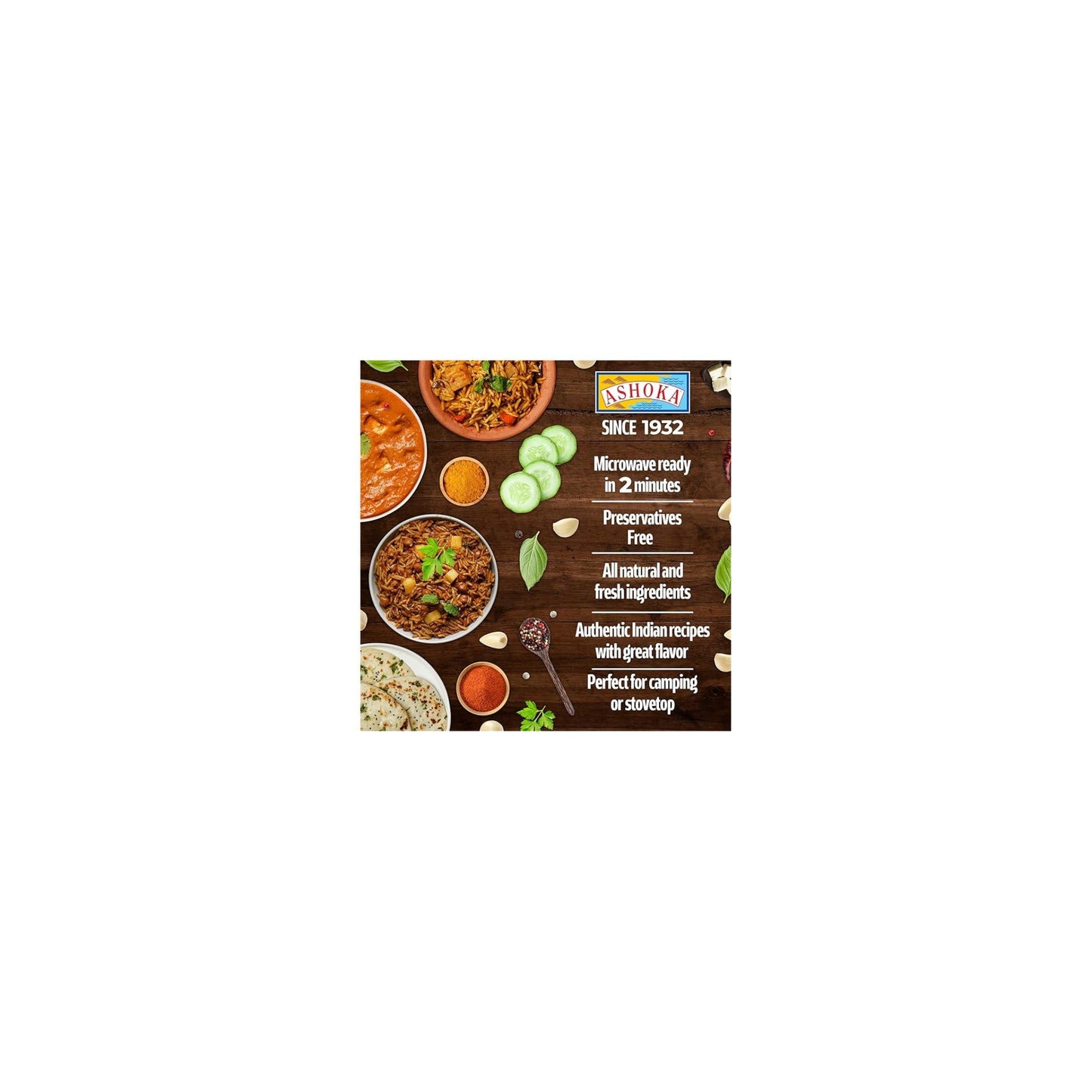 Ashoka Gluten-Free Meals, Microwave Ready Vegan Black Gram & Kidney Beans, Heat & Serve Meals, All-Natural Delhi Dal Makhani, Great for Outdoors, Travel Friendly with No Preservatives, Pack of 1