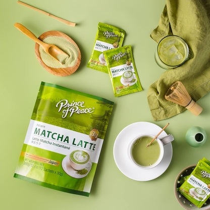 Prince of Peace 3 in 1 Matcha Latte Instant Beverage, 24 Sachets Made with Matcha Powder from Japan - Instant Hot or Cold Beverage Rich and Creamy Taste (Pack of 2)