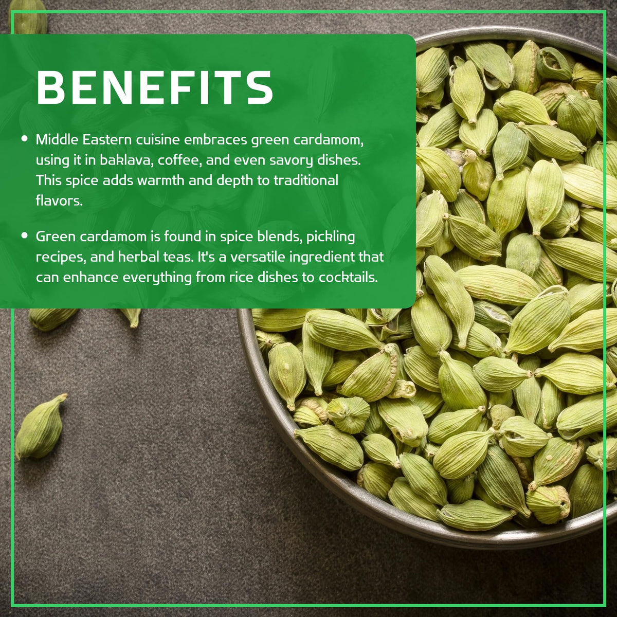 Jiva Organic Green Cardamom Pods Whole - Non-GMO, Premium Quality, Jumbo Size - 3.5 Ounce Bag